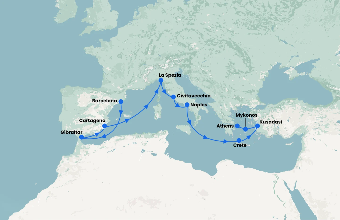 Med Explorer - Barcelona to Athens - with Sun Princess